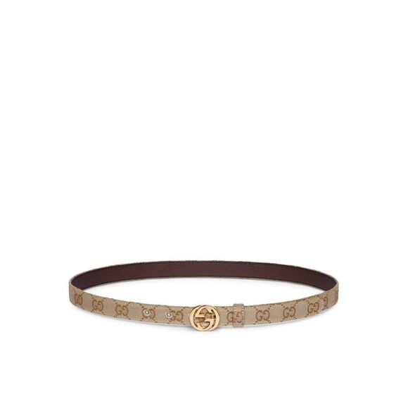 Gucci Women Thin Belt With Gg Cross Buckle